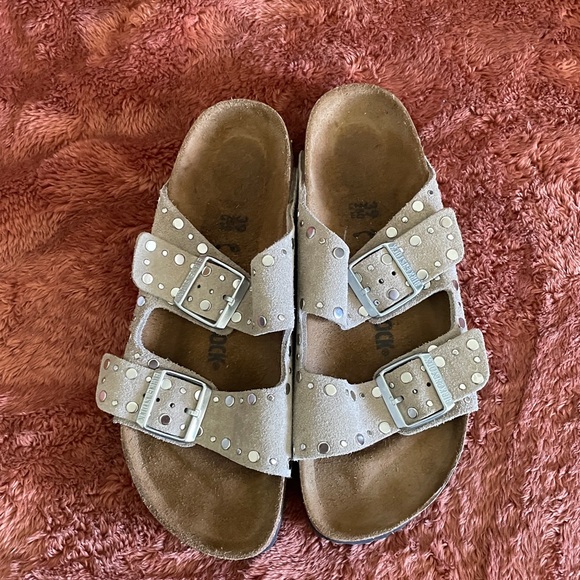 Birkenstock Beige Studded Sandals - Picture 3 of 3